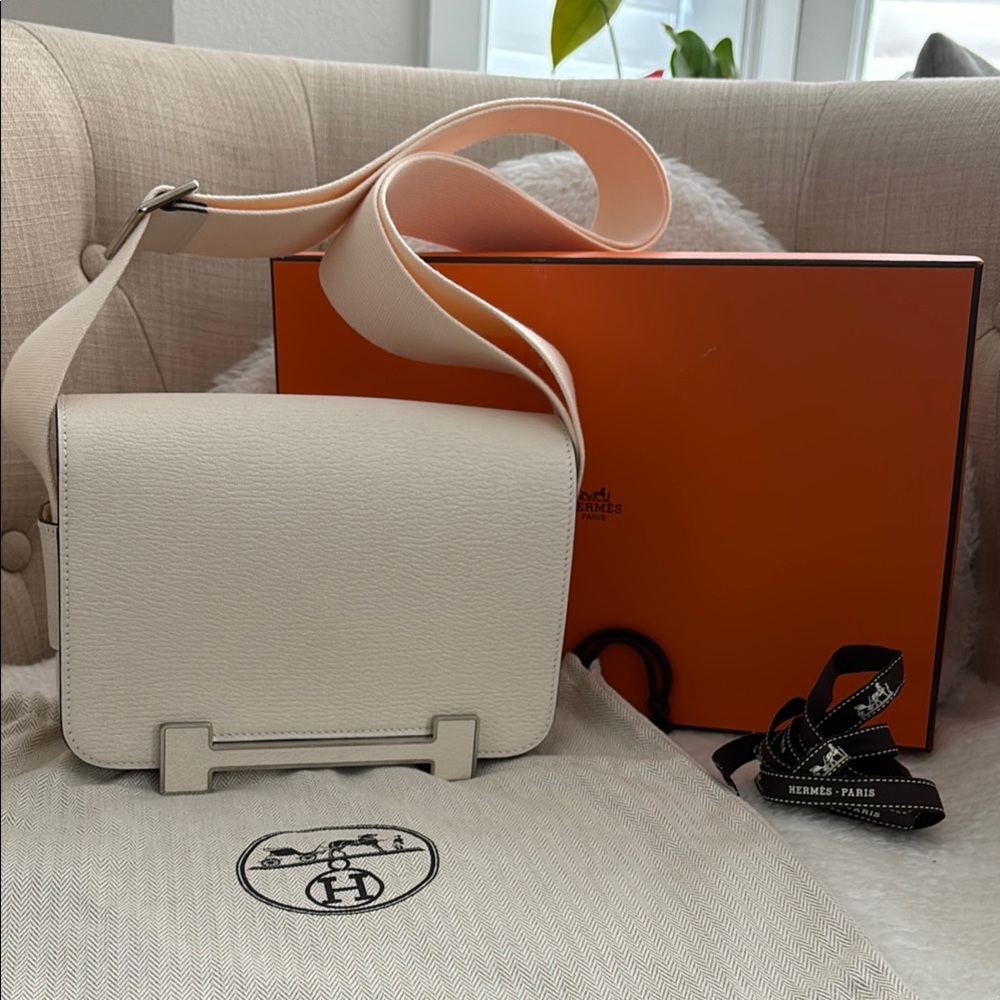 SOLD—Authentic Hermes Geta Bag in Nata